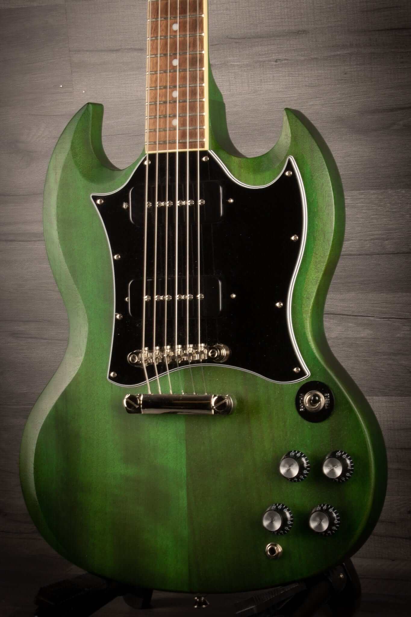 USED - Epiphone SG Classic Worn P-90s - Inverness Green,  inc pod case