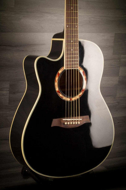 USED - Ibanez AEF18LE Left-Handed Acoustic-Electric Guitar Black