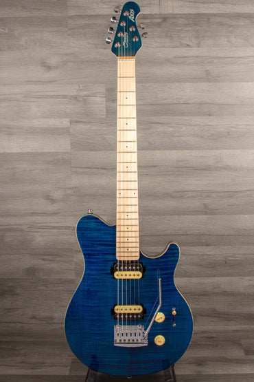 MusicMan Sterling Axis Flame Maple - Neptune Blue