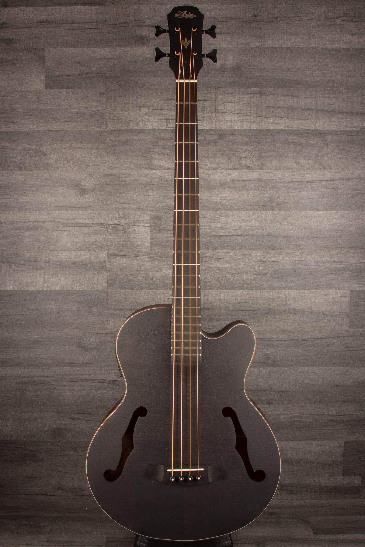 Aria FEB F2M Satin Black Medium Scale Acoustic - Bass Guitar