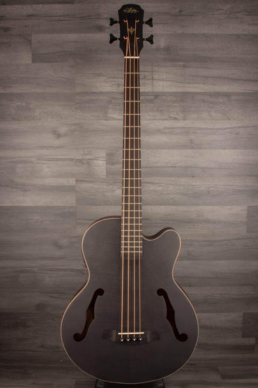 Aria FEB F2M Satin Black Medium Scale Acoustic - Bass Guitar