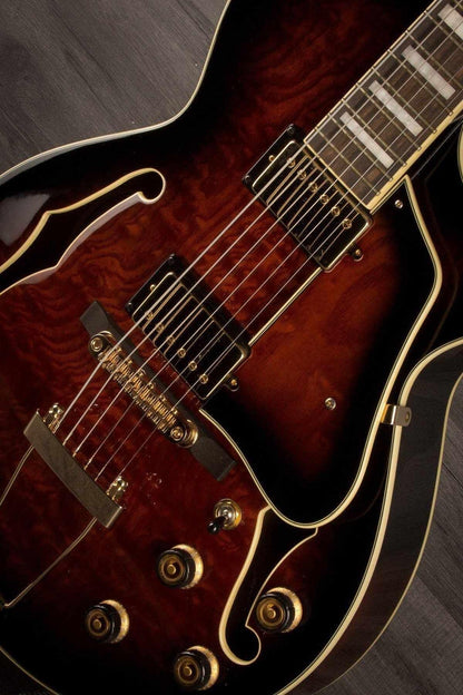 USED - Ibanez AG95QA-DBS Artcore Expressionist, Dark Brown Sunburst