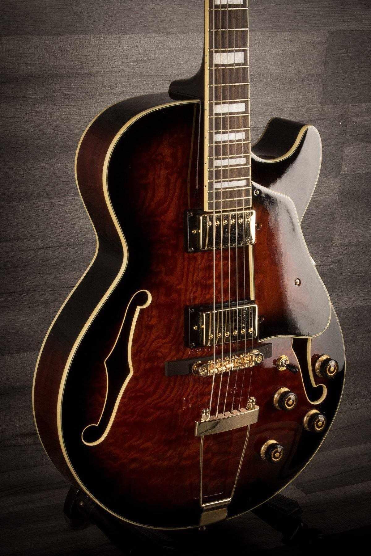 USED - Ibanez AG95QA-DBS Artcore Expressionist, Dark Brown Sunburst