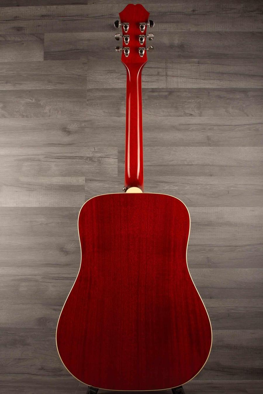 B Stock Epiphone Hummingbird Studio Acoustic Guitar - Faded Cherry, Solid Top, Fishman Sonitone