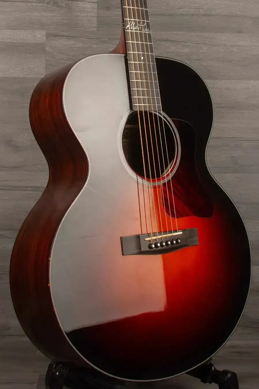 USED Huss & Dalton Albert Lee MJ Acoustic Guitar (#4) - Sunburst Finish, Fire Stripe Pickguard, Original Tweed Case