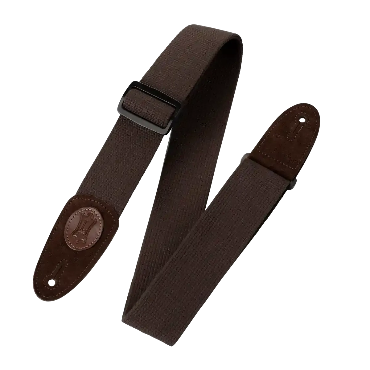 Levy's Signature Cotton w Suede Ends Extra Long Guitar Strap - Brown