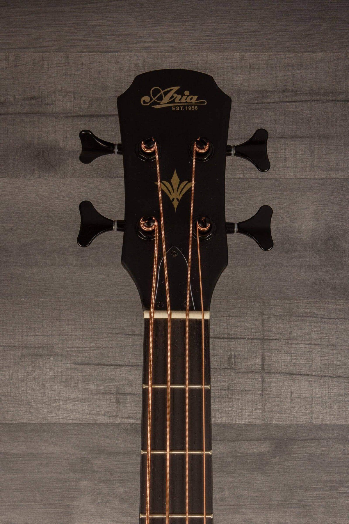Aria FEB F2M Satin Black Medium Scale Acoustic - Bass Guitar