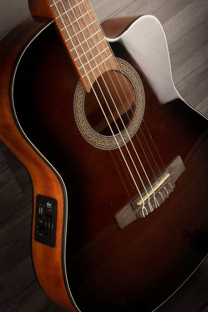 Cort Jade E Nylon - Dark Brown Burst, Electro Nylon Guitar - Acoustic Guitar