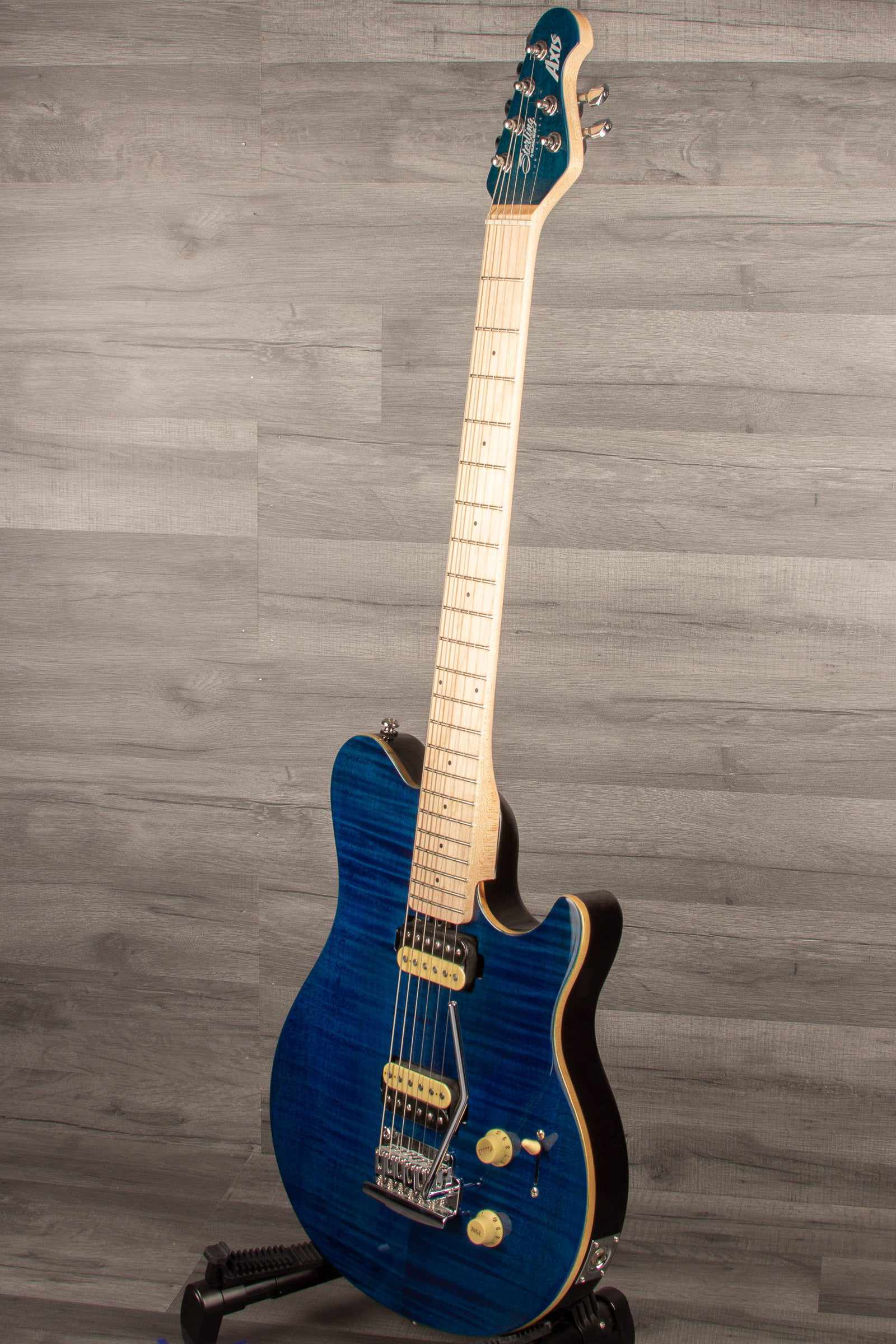 MusicMan Sterling Axis Flame Maple - Neptune Blue