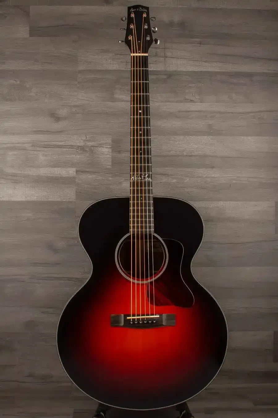 USED Huss & Dalton Albert Lee MJ Acoustic Guitar (#4) - Sunburst Finish, Fire Stripe Pickguard, Original Tweed Case