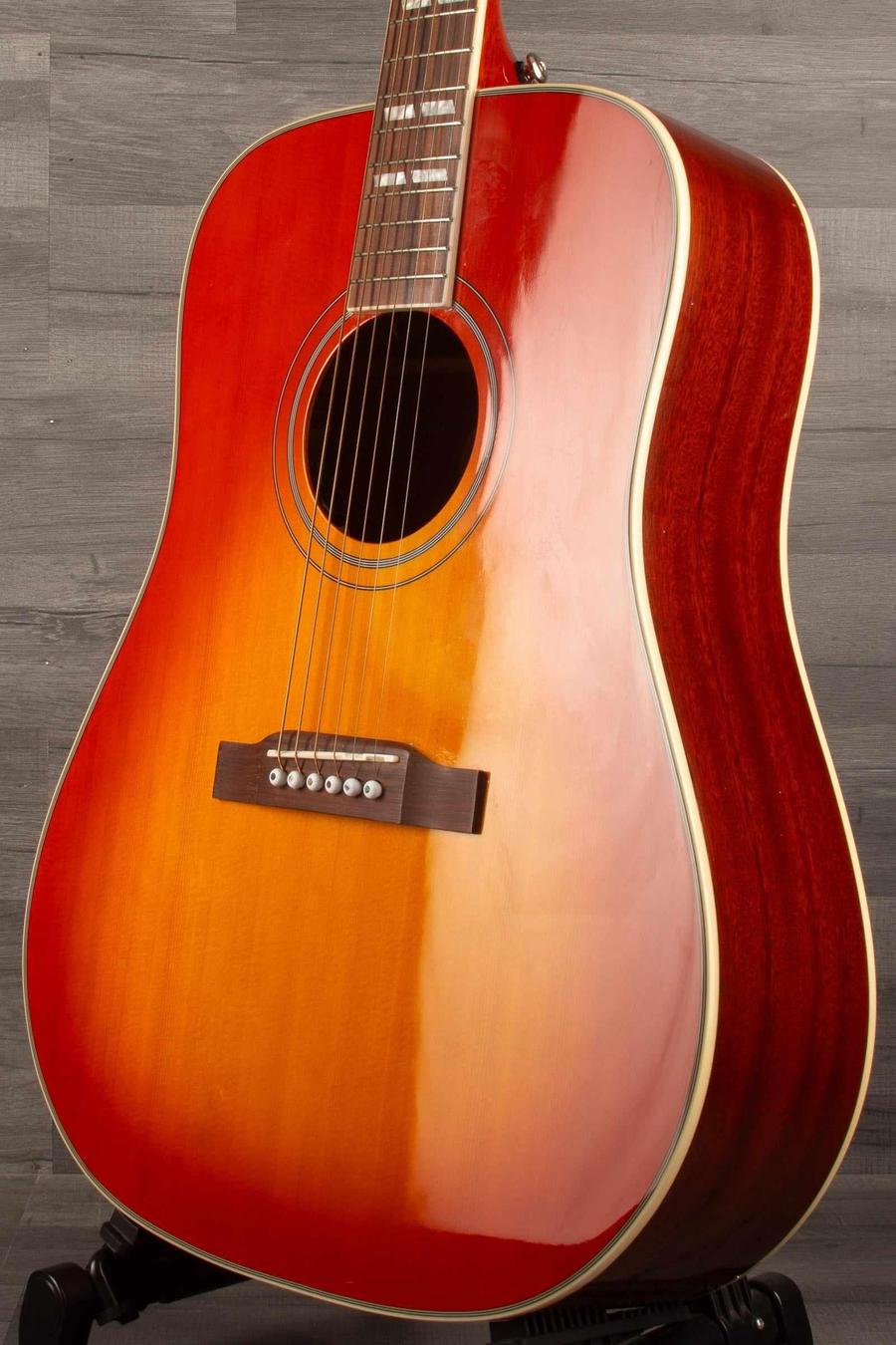 B Stock Epiphone Hummingbird Studio Acoustic Guitar - Faded Cherry, Solid Top, Fishman Sonitone