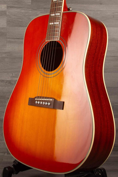 B Stock Epiphone Hummingbird Studio Acoustic Guitar - Faded Cherry, Solid Top, Fishman Sonitone