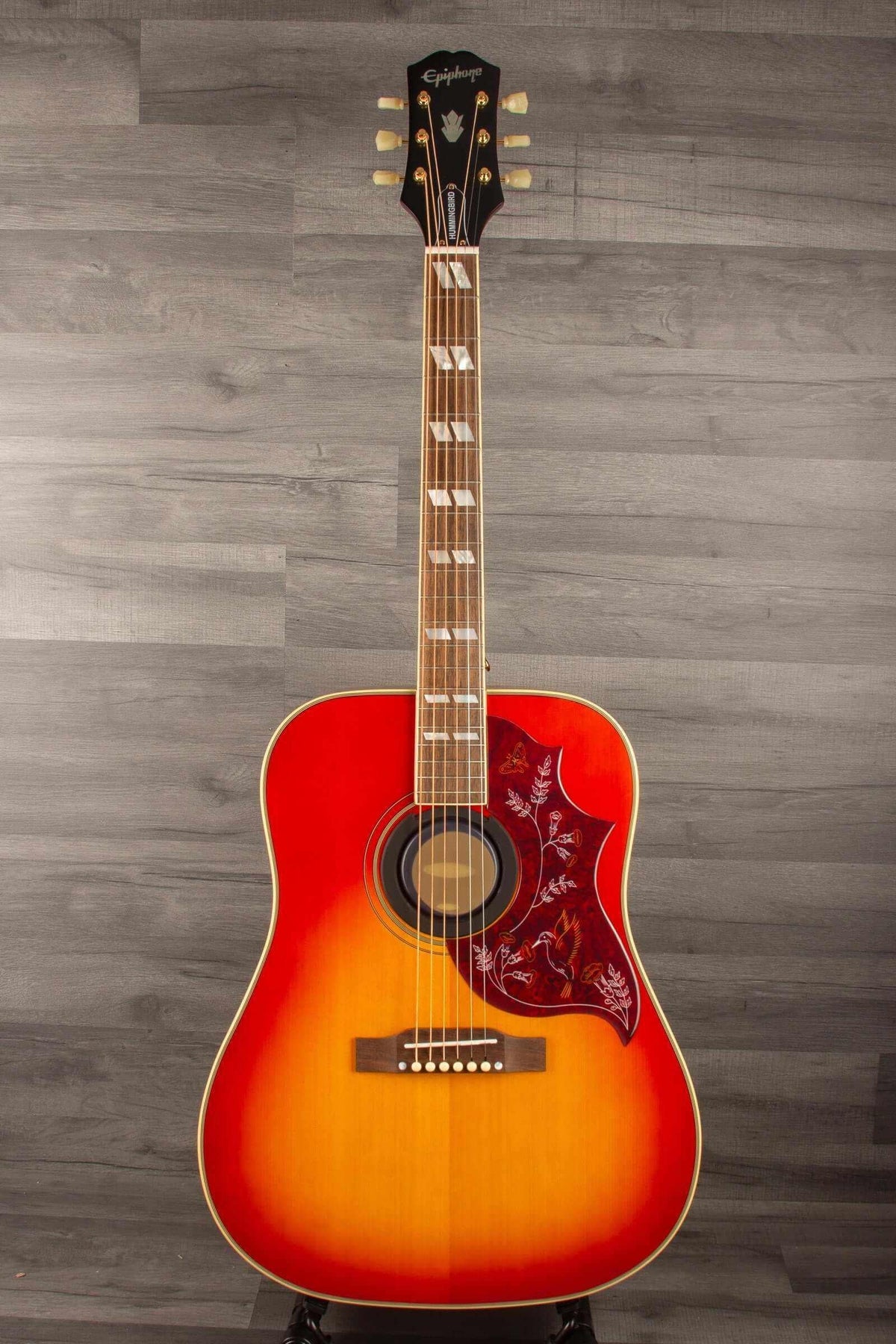 Epiphone  Inspired by Gibson  Hummingbird all Solid / Fishman Sonitone - Cherry sunburst gloss