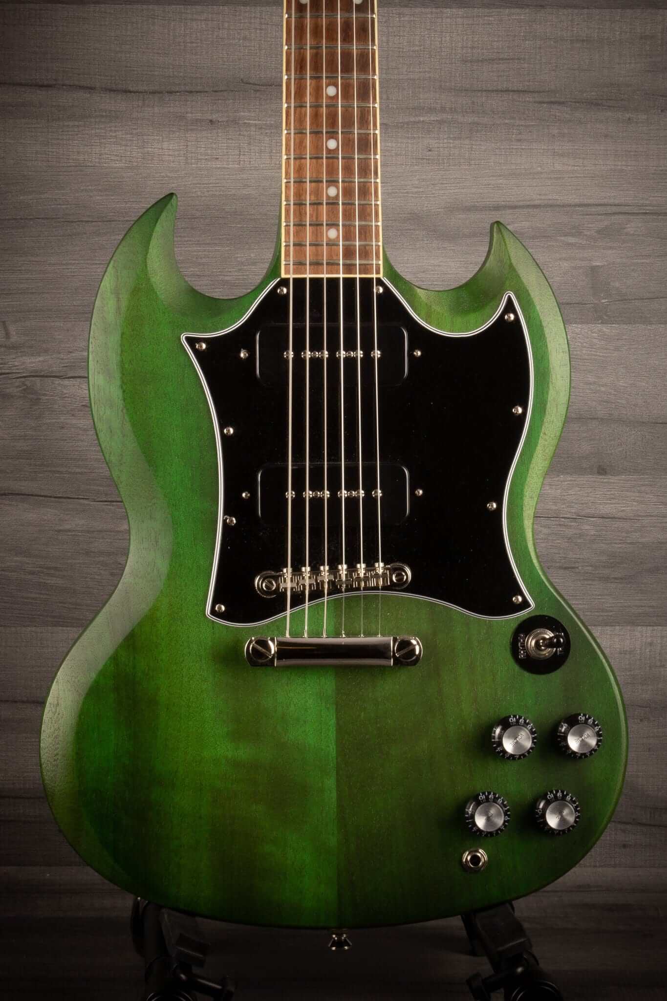 USED - Epiphone SG Classic Worn P-90s - Inverness Green,  inc pod case