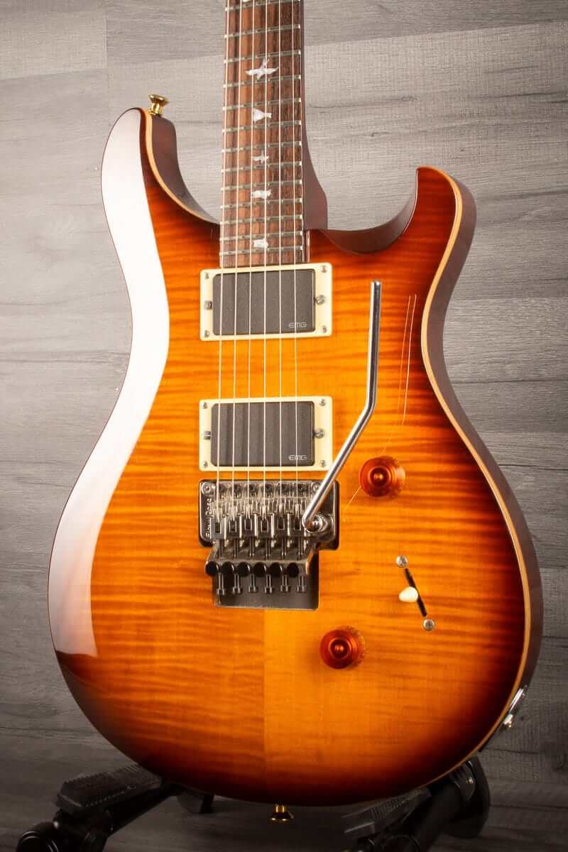 USED -  PRS Se Custom 24 Floyd w/ EMG pickups(Tobacco sunburst)
