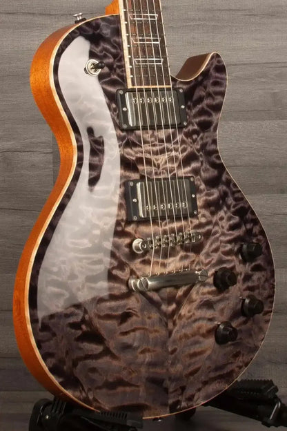 Patrick James Eggle Macon Carved Electric Guitar (#31117), Blackburst - Master Grade Quilt Maple