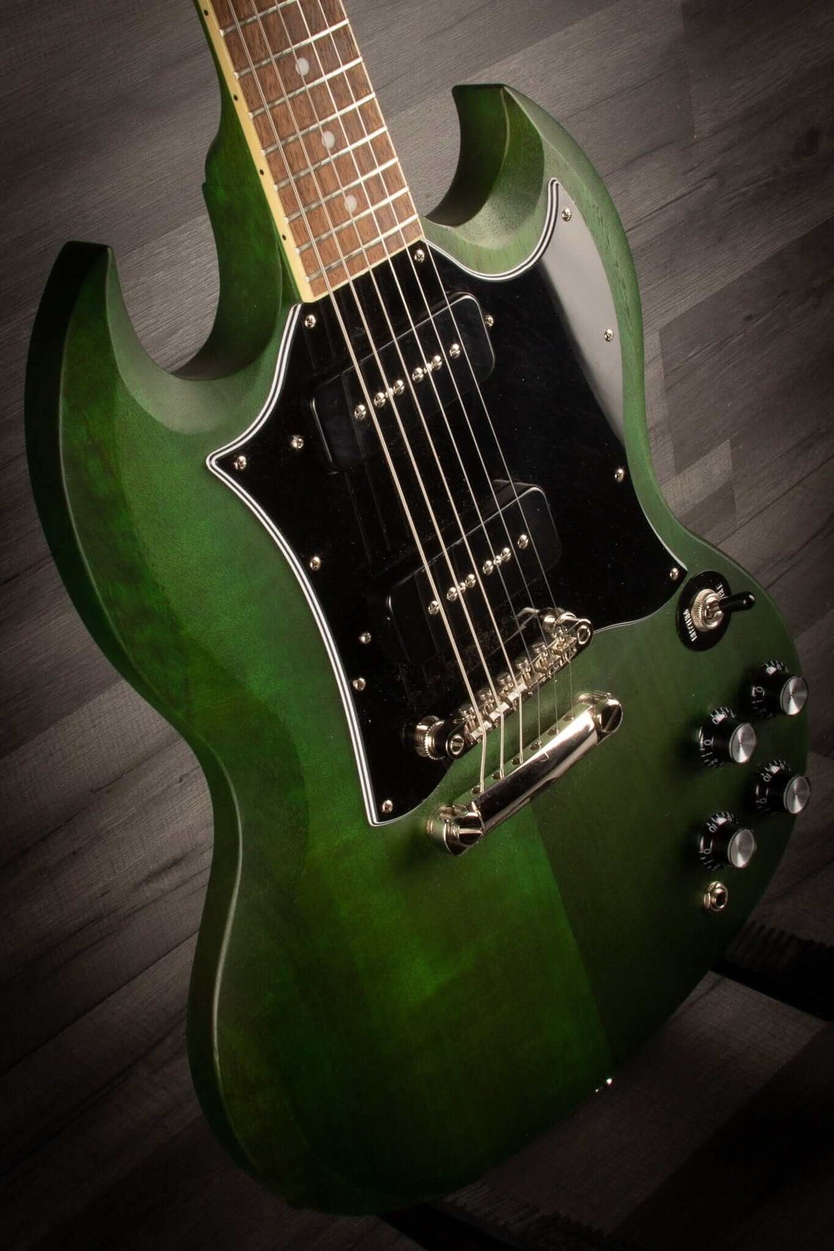 USED - Epiphone SG Classic Worn P-90s - Inverness Green,  inc pod case