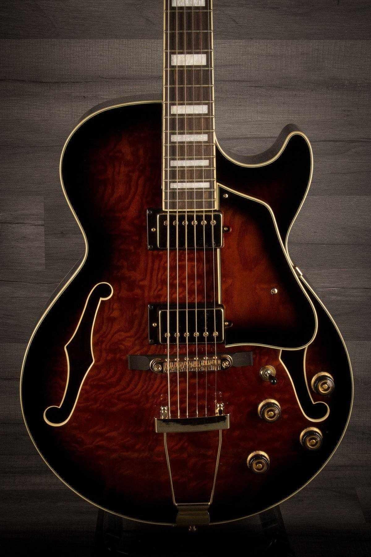 USED - Ibanez AG95QA-DBS Artcore Expressionist, Dark Brown Sunburst