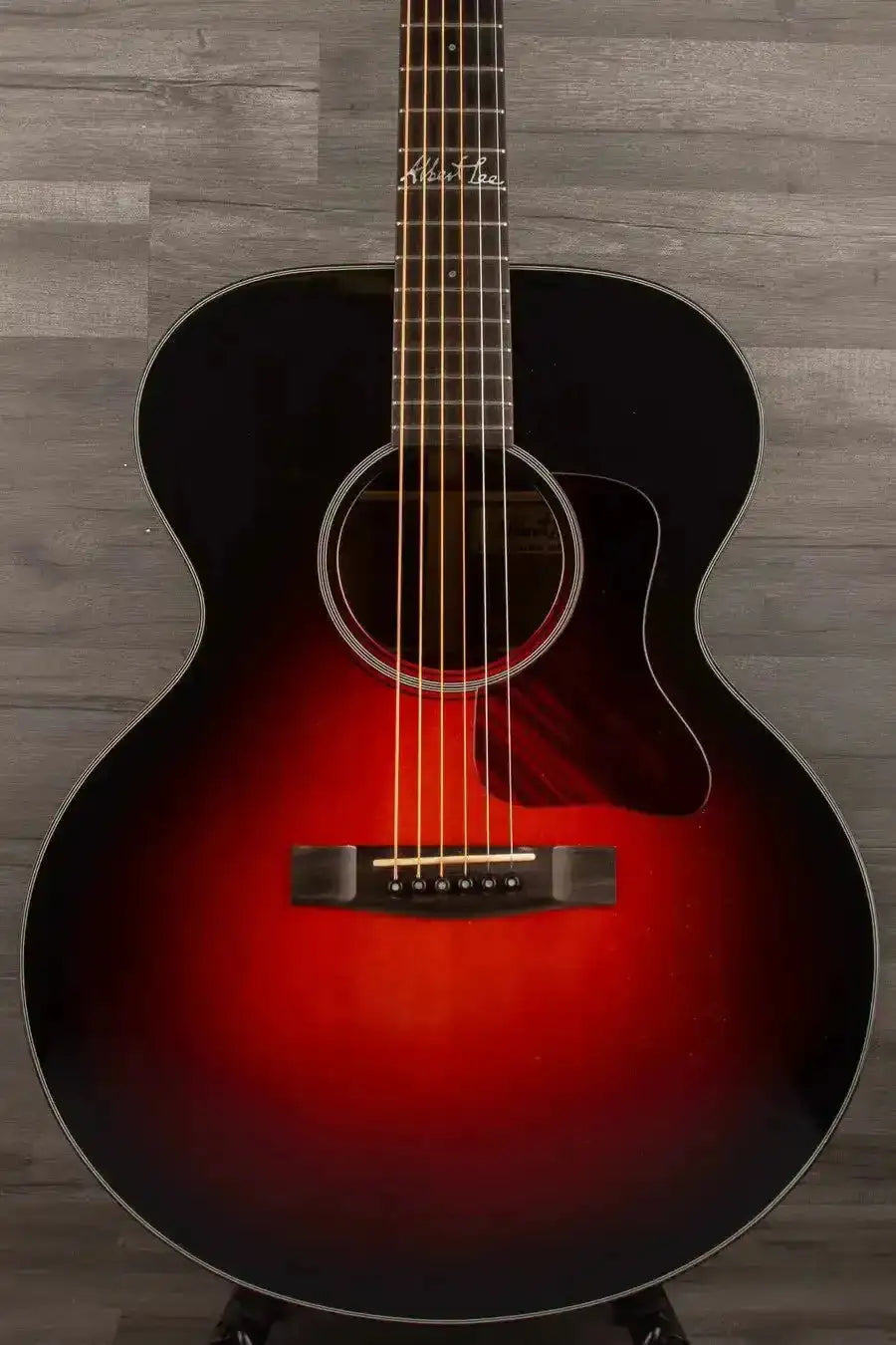 USED Huss & Dalton Albert Lee MJ Acoustic Guitar (#4) - Sunburst Finish, Fire Stripe Pickguard, Original Tweed Case