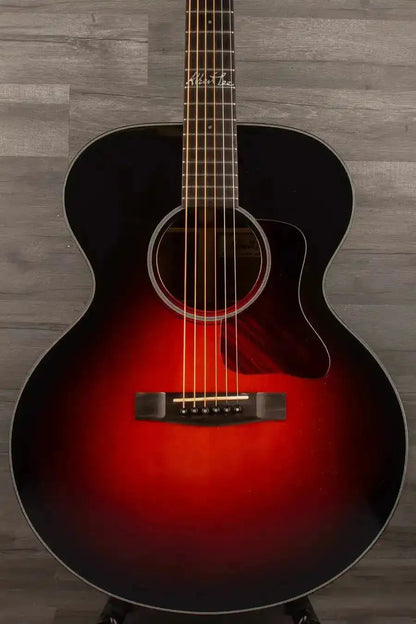 USED Huss & Dalton Albert Lee MJ Acoustic Guitar (#4) - Sunburst Finish, Fire Stripe Pickguard, Original Tweed Case