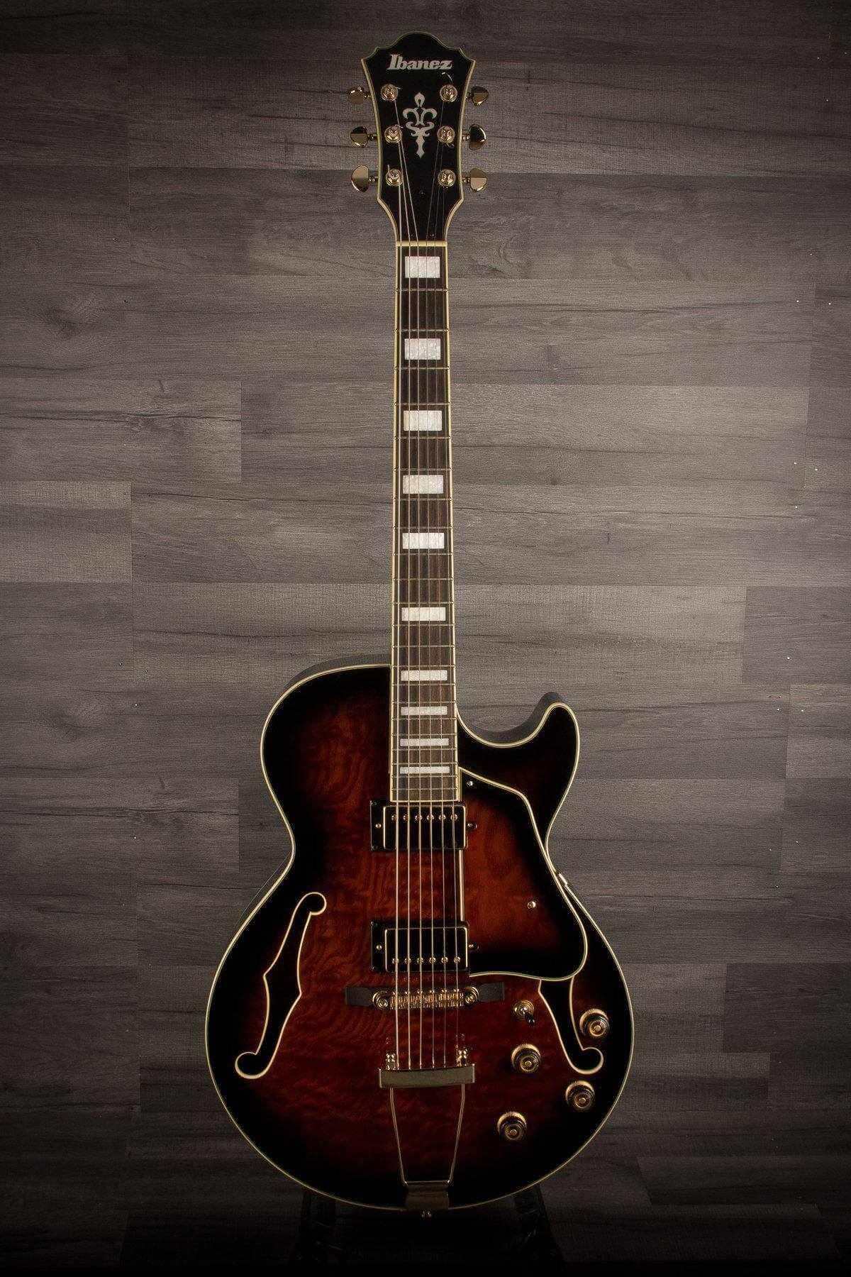 USED - Ibanez AG95QA-DBS Artcore Expressionist, Dark Brown Sunburst