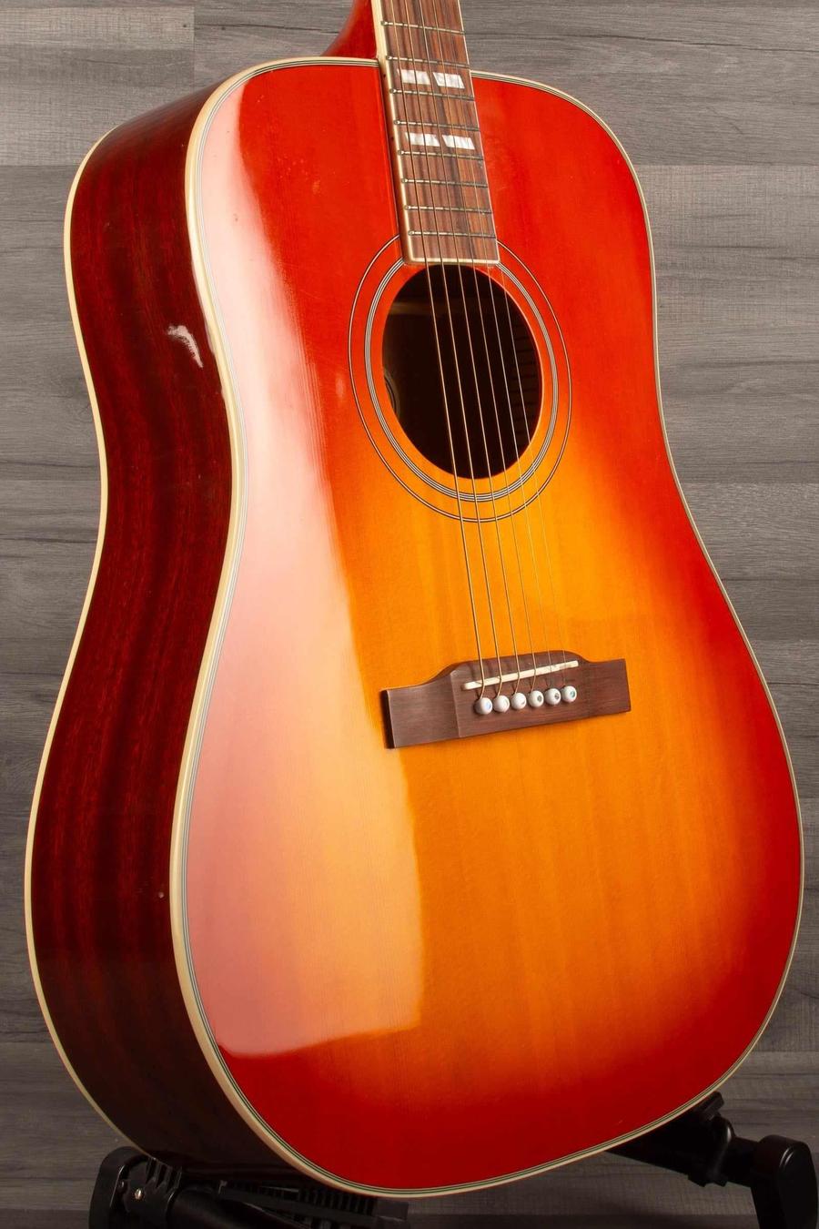 B Stock Epiphone Hummingbird Studio Acoustic Guitar - Faded Cherry, Solid Top, Fishman Sonitone