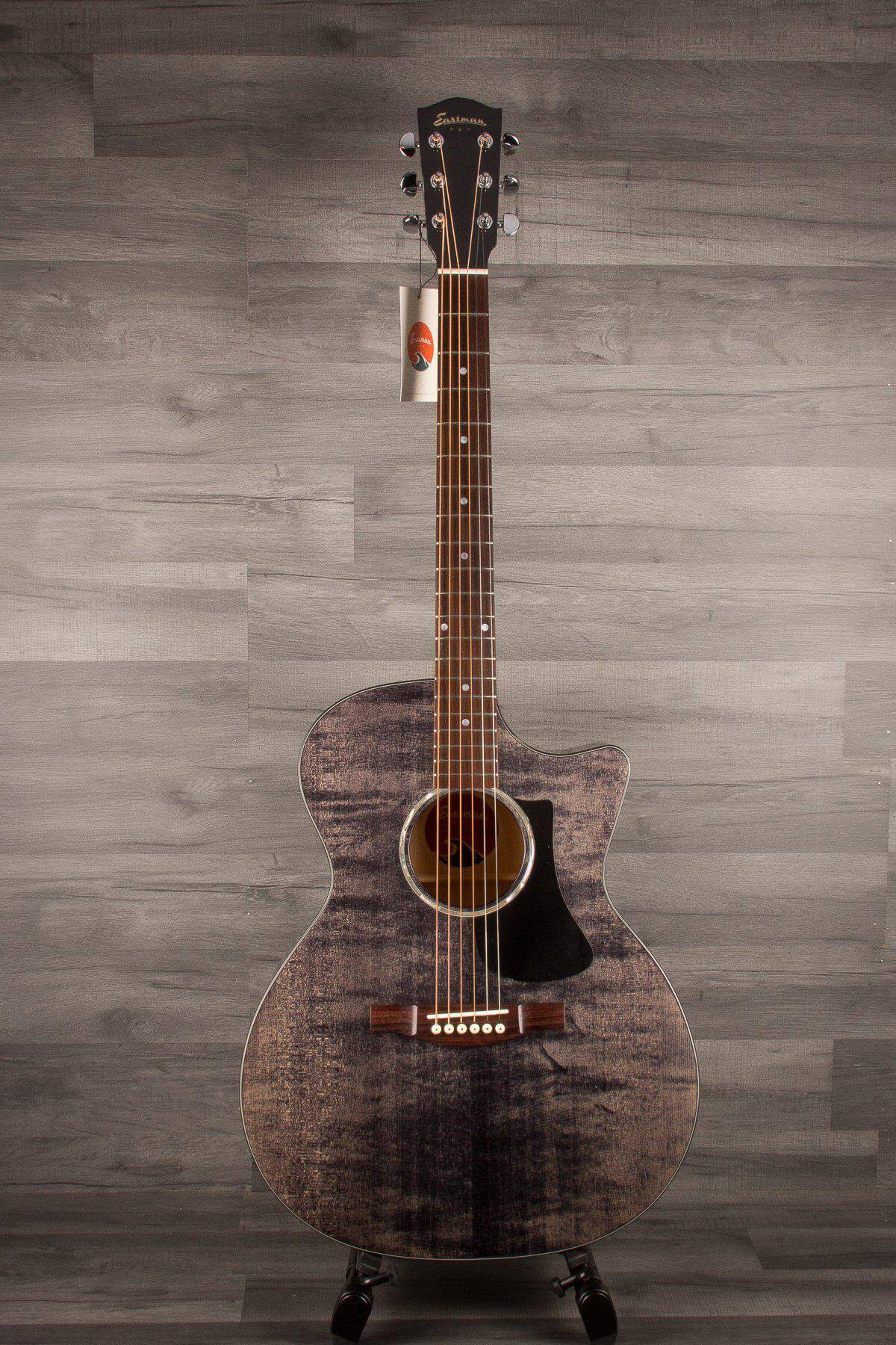 Eastman PCH3 GACE Ltd  Trans Black- Grand Auditorium Electro Acoustic Guitar WITH Gig Bag