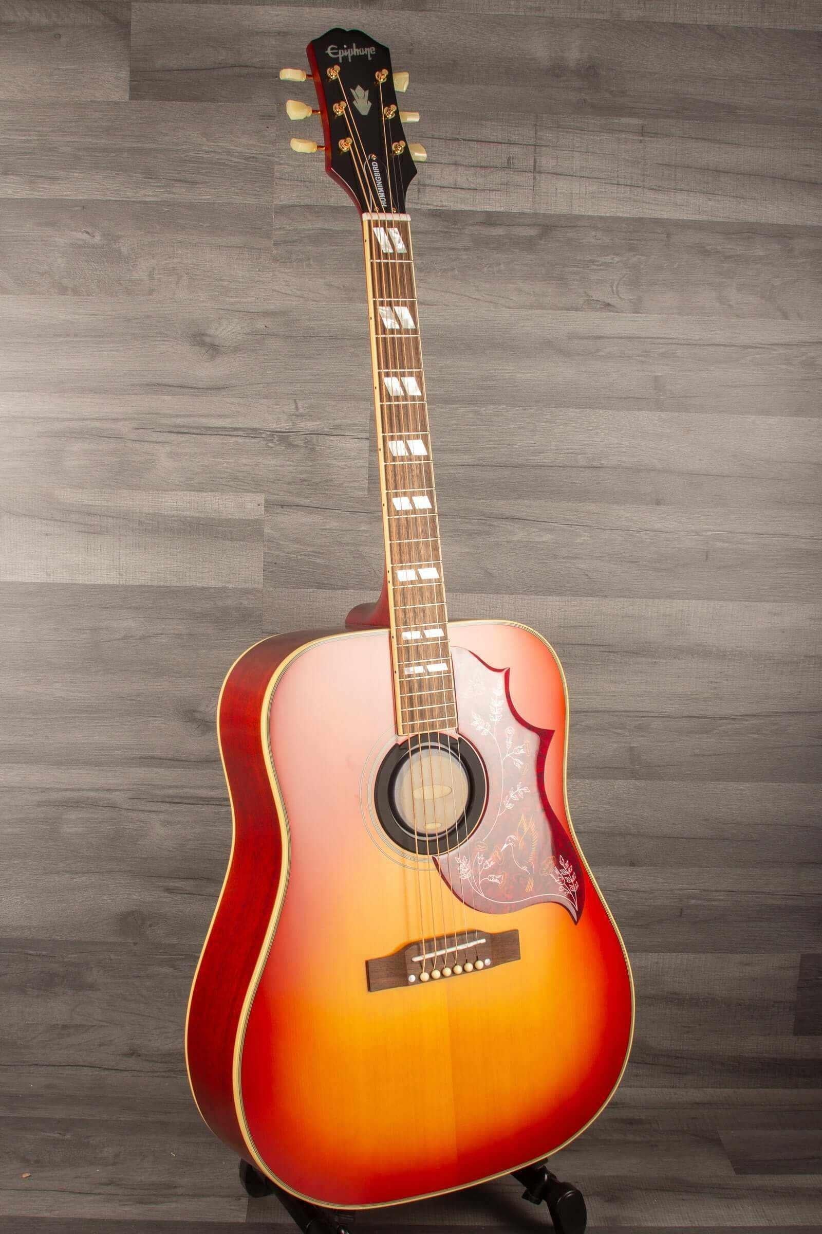 Epiphone  Inspired by Gibson  Hummingbird all Solid / Fishman Sonitone - Cherry sunburst gloss