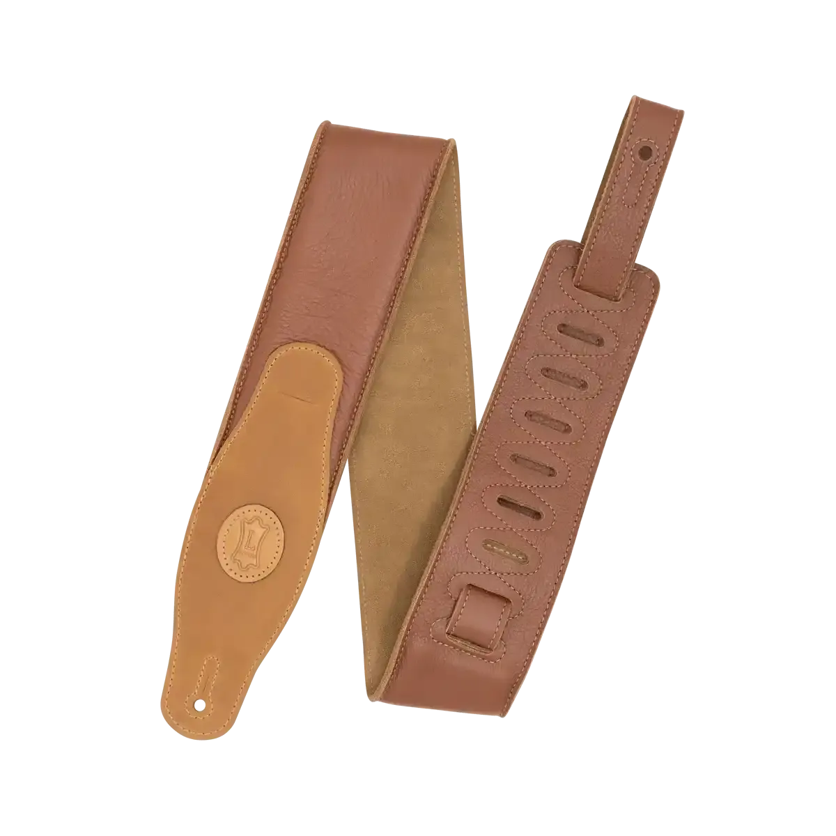 Levy's Cirro Padded Garment Leather w Honey Suede Backing 3" - Tan - Guitar Strap