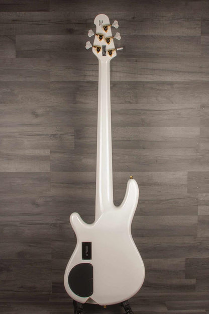 Yamaha BBNE2 Bass Guitar White, Nathan East Signature Model - 5-String, Neck-Through, Dual Alnico V Pickups