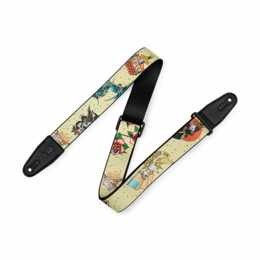 Levy's Tattoo Polyester Guitar Strap - Old School
