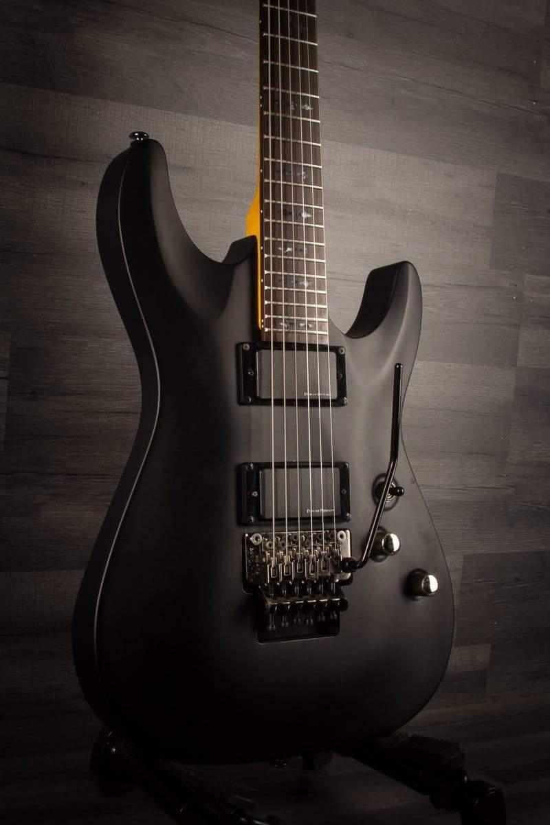 USED - Schecter Demon 6 FR - Aged Black Satin,  inc Schecter hard case