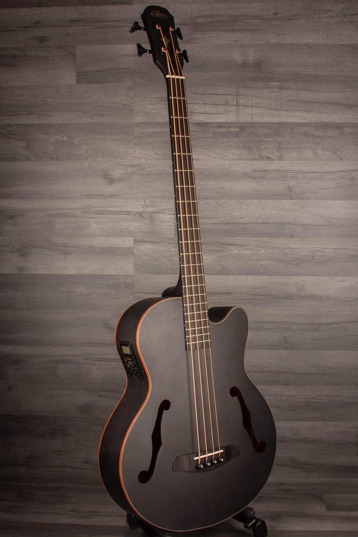 Aria FEB F2M Satin Black Medium Scale Acoustic - Bass Guitar