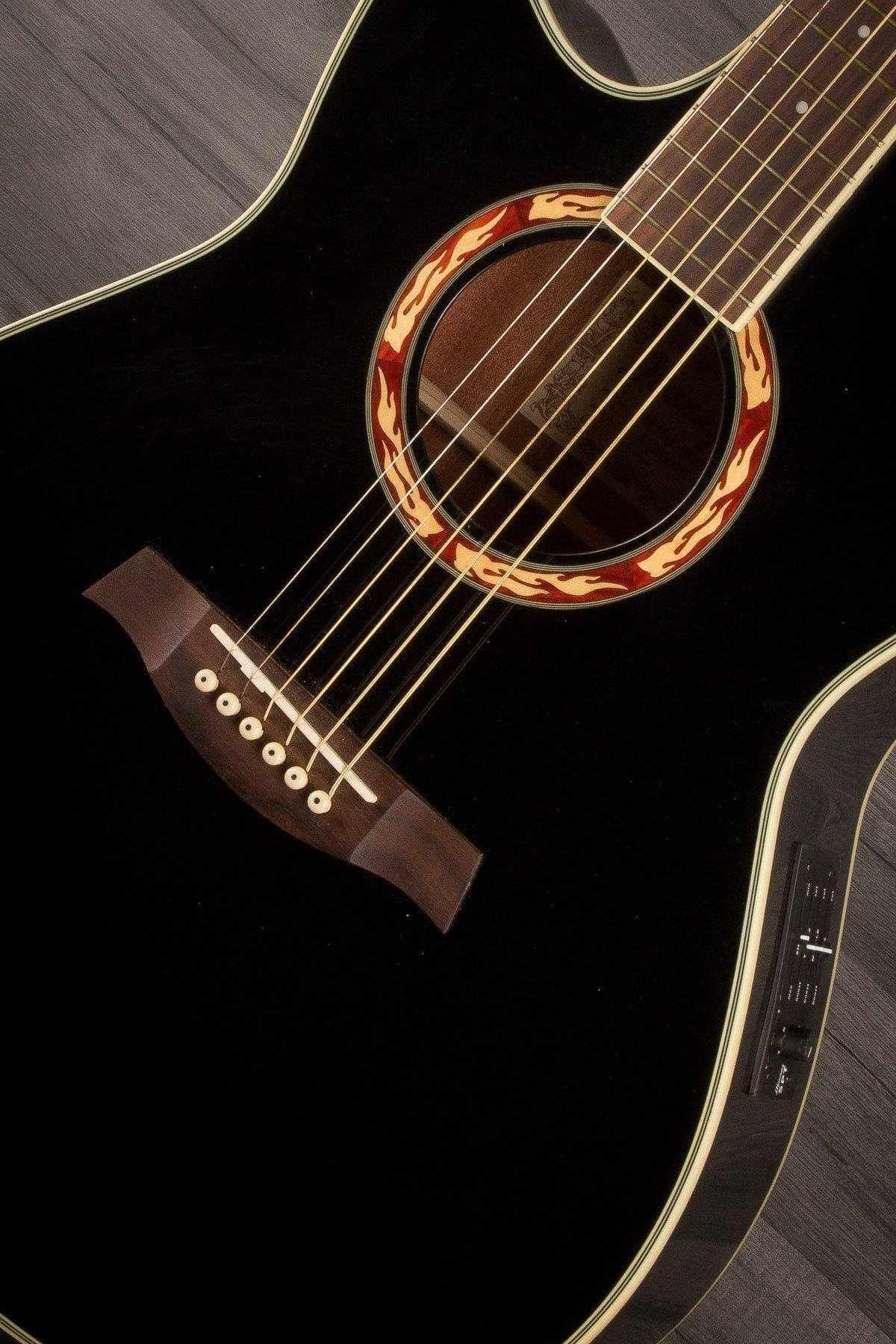 USED - Ibanez AEF18LE Left-Handed Acoustic-Electric Guitar Black