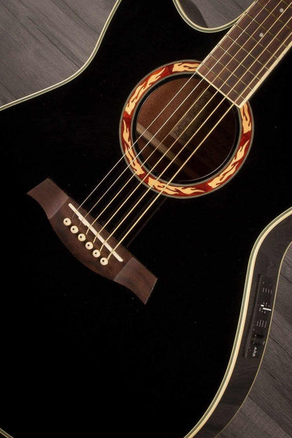 USED - Ibanez AEF18LE Left-Handed Acoustic-Electric Guitar Black