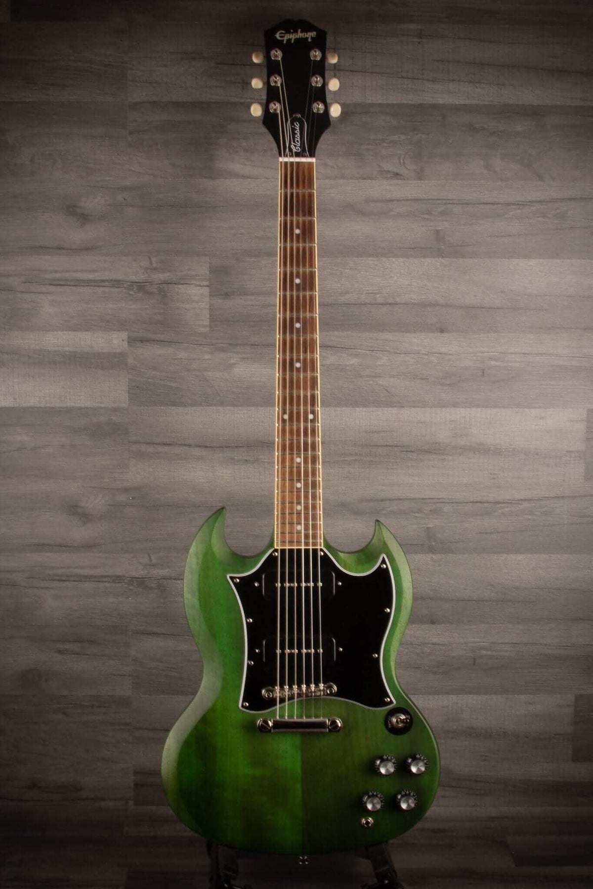 USED - Epiphone SG Classic Worn P-90s - Inverness Green,  inc pod case
