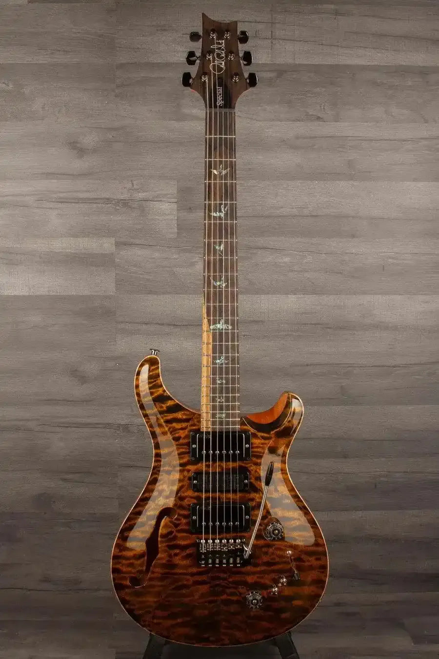 PRS Wood Special Semi-Hollow Electric Guitar (#0379114), Yellow Tiger – Quilt Maple Top, 58/15 LT Pickups