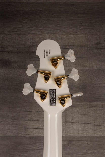 Yamaha BBNE2 Bass Guitar White, Nathan East Signature Model - 5-String, Neck-Through, Dual Alnico V Pickups