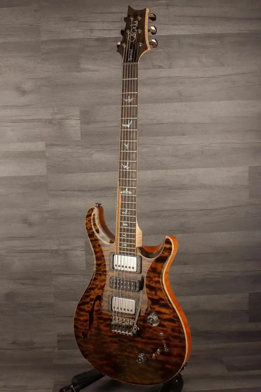 PRS Wood Special Semi-Hollow Electric Guitar (#0379114), Yellow Tiger – Quilt Maple Top, 58/15 LT Pickups