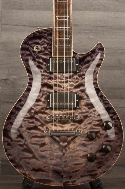 Patrick James Eggle Macon Carved Electric Guitar (#31117), Blackburst - Master Grade Quilt Maple
