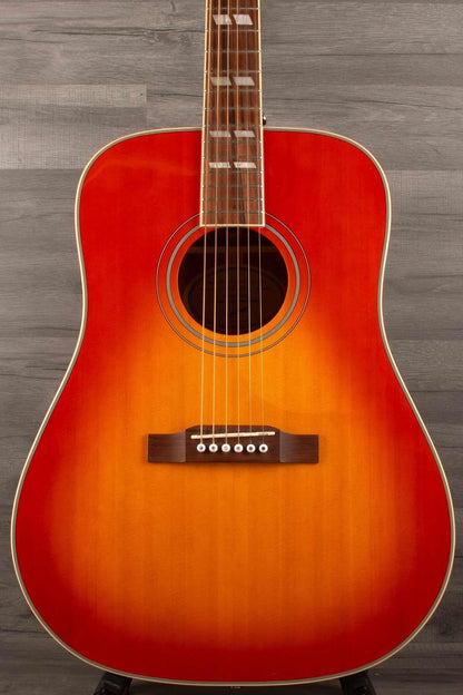 B Stock Epiphone Hummingbird Studio Acoustic Guitar - Faded Cherry, Solid Top, Fishman Sonitone